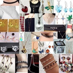 5pcs Bulk Fashion Jewelry Lot Choker Necklace Bangle Earrings Minimalist Chains